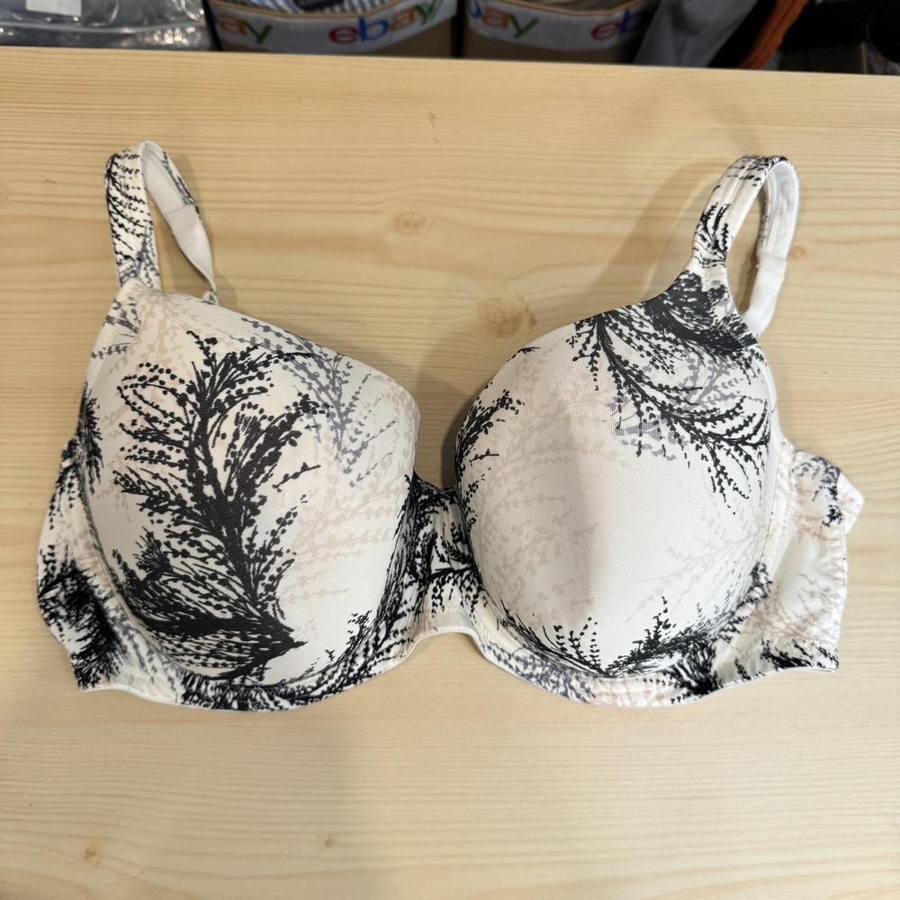Soma Allura Bra Womens 42DD White‎ Floral T Shirt Underwire Padded Everyday